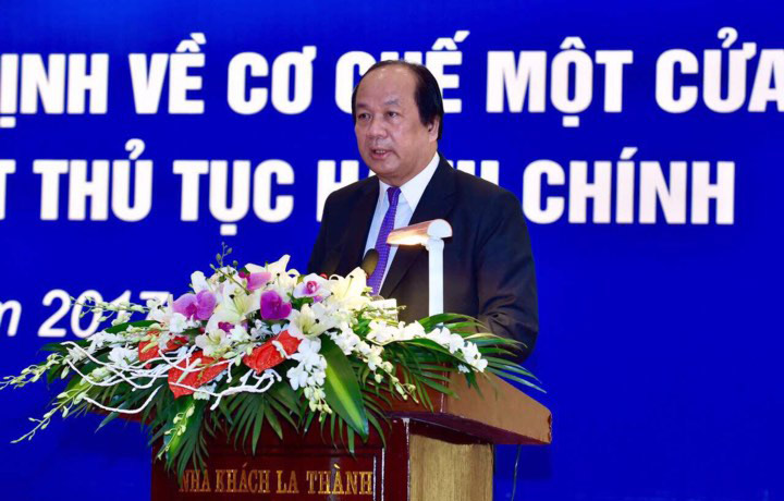 Bộ trưởng - Chủ nhiệm Văn phòng Chính phủ Mai Tiến Dũng khai mạc hội thảo.