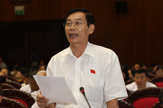 Đại biểu Đặng Như Lợi chất vấn Phó thủ tướng - Ảnh: Thế Dũng.