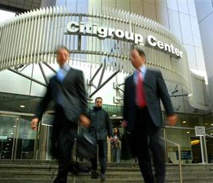 Bên ngoài tòa nhà trụ sở của Citigroup ở New York.