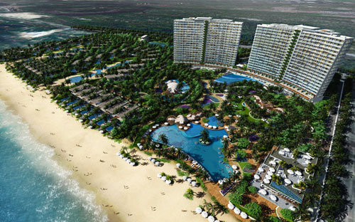 Phối cảnh tổng thể dự án The Hamptons Hồ Tràm.<br>