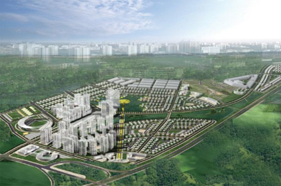 Phối cảnh tổng thể khu đô thị mới Thượng Thanh, tỷ lệ 1/5000.