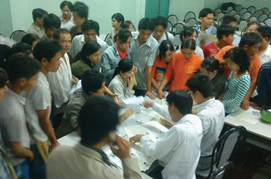 Nhiều lao động đã qua kỳ thi tiếng Hàn.