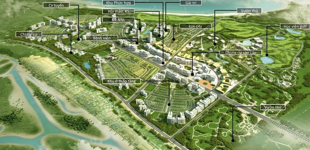 Sơ đồ quy hoạch khu du lịch sinh thái Nhơn Hội.