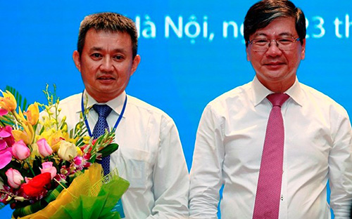 Tân Tổng giám đốc Vietnam Airlines, ông Dương Trí Thành (trái) và tân Chủ tịch Phạm Ngọc Minh.<div><br></div>