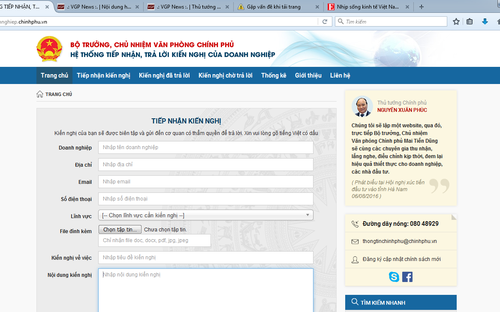 Có hai địa chỉ web riêng biệt để người dân và 6Pg88.con độc quyền mỗi ngày truy cập phản ánh các kiến nghị liên quan đến vướng mắc, tiêu cực.<br>
