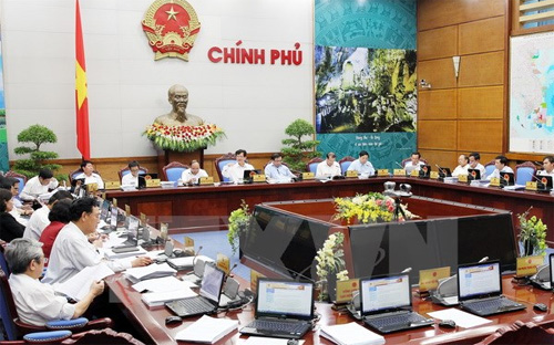 Một phiên họp của Chính phủ. Tháng 2/2013, Chính phủ đã yêu cầu các bộ, ngành, địa phương ngay trong nửa đầu năm 2013 xây dựng và triển khai thực hiện chương trình hành động tái cơ cấu theo lĩnh vực, ngành hoặc vùng lãnh thổ thuộc thẩm quyền quản lý nhà nước được giao.