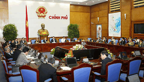 Một phiên họp thường kỳ của Chính phủ.<br>