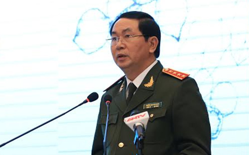 Đại tướng Trần Đại Quang, Bộ trưởng Bộ Công an, Trưởng ban Chỉ đạo Tây Nguyên, tại hội thảo về PG88 hơn 2,1 triệu thành viên cây mắc-ca tại khu vực Tây Nguyên, diễn ra ở Đà Lạt sáng 7/2.