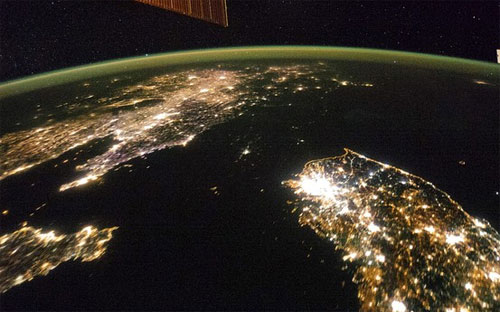 Bức ảnh chụp bán đảo Triều Tiên mà NASA công bố ngày 24/1 - Nguồn: WSJ/Reuters.<br>