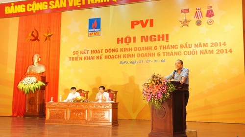 Tổng giám đốc PVI Holdings, ông Bùi Vạn Thuận phát biểu tại hội nghị.