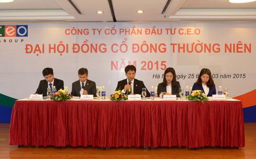  Tính đến thời điểm 31/12/2014, tổng tài sản của CEO Group gần 1.400 tỷ đồng, giá trị sổ sách trên một cổ phần là 13.588 đồng.<br>
