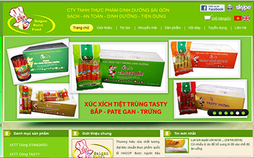 Trang web của Công ty Cổ phần PG88 xổ số, casino, bóng đá dinh dưỡng Sài Gòn (Saigon Nutrifood).