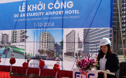 Bà Hoàng Thị Thu Hằng - Phó tổng giám đốc Công ty Cổ phần Khách sạn và 
Dịch vụ Đại Dương - đại diện chủ đầu tư phát biểu tại lễ khởi công Link Trang Chủ PG88.Com Mới #2026.