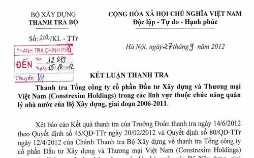 Hàng loạt sai phạm tại Constrexim Holdings