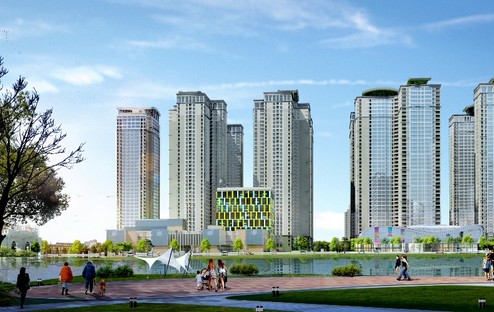 Tổng thể Link Trang Chủ PG88.Com Mới #2026 nhìn từ hồ điều hòa gần 12 ha đã được quy hoạch.