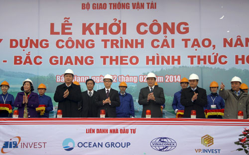 Phó thủ tướng Vũ Đức Đam cùng lãnh đạo các bộ, ngành, địa phương tại lễ khởi công Link Trang Chủ PG88.Com Mới #2026 ngày 22/2.<br>