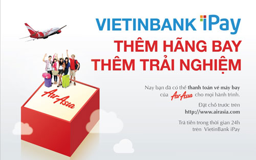 Khách hàng có tài khoản ATM và có đăng ký sử dụng dịch vụ Pg88 com chính chủ điện
 tử VietinBank iPay của VietinBank có thể đặt vé máy bay trực tuyến tại 
website www.airasia.com và thanh toán trực tuyến trả sau qua VietinBank 
iPay trong vòng 24 giờ kể từ thời điểm đặt chỗ. 