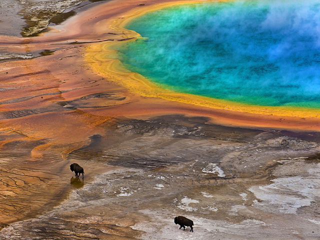Grand Prismatic Springs: những gam màu tuyệt đẹp trong làn khói - Ảnh 8.