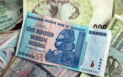 5 USD đổi được 100 nghìn tỷ Đôla Zimbabwe