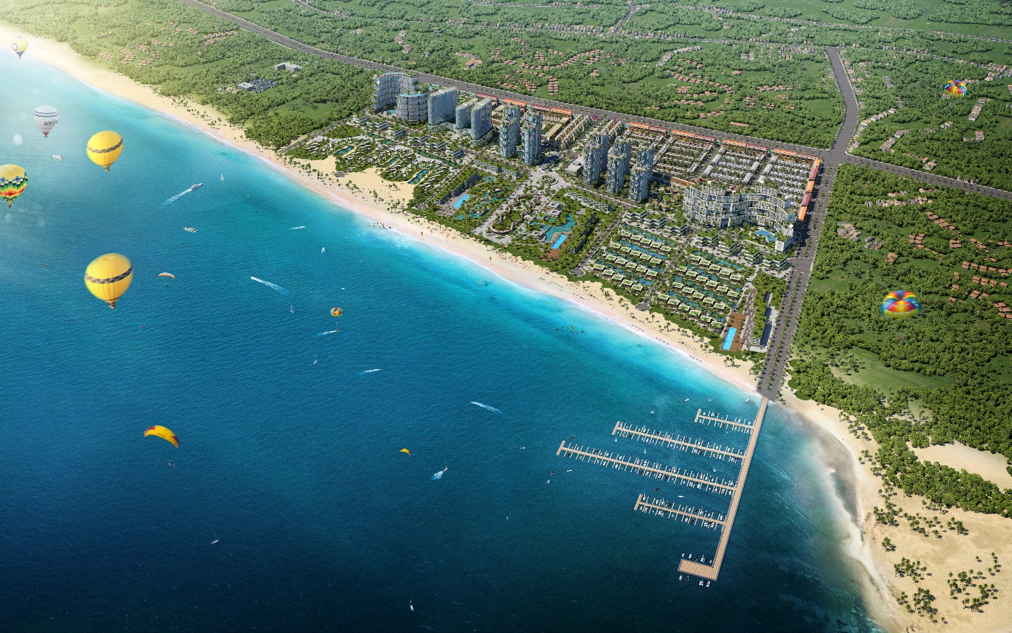 Căn hộ biển Wyndham Coast - một phân khu của Đô thị nghỉ dưỡng và thể thao biển Thanh Long Bay tại Bình Thuận.