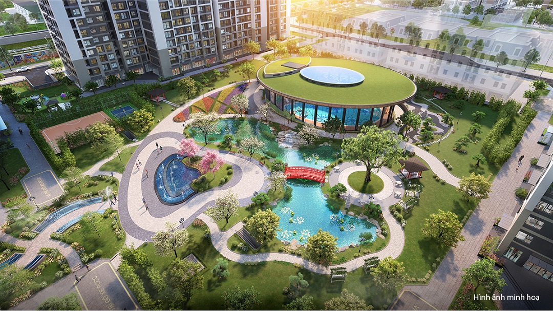 Phối cảnh The Sakura mang tới kh&ocirc;ng gian sống đẳng cấp, tiện nghi c&ugrave;ng những trải nghiệm đậm chất xứ Ph&ugrave; Tang.