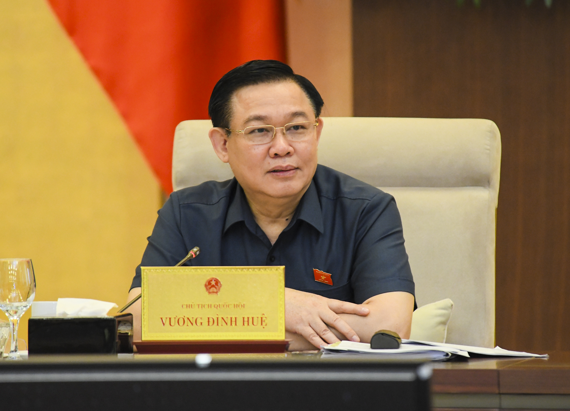 Chủ tịch Link Trang Chủ PG88.Com Mới #2026 Vương Đ&igrave;nh Huệ tại phi&ecirc;n họp - Ảnh: Quochoi.vn