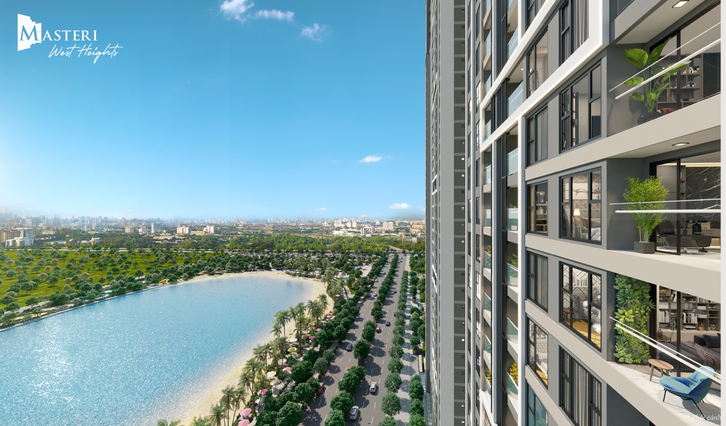 Masteri West Heights sở hữu tầm nh&igrave;n to&agrave;n cảnh ra hồ điều h&ograve;a trung t&acirc;m đại đ&ocirc; thị Smart City.