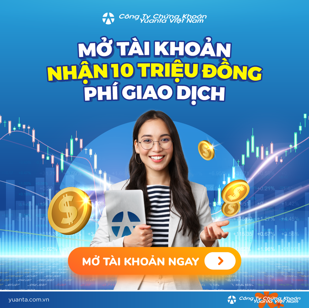 &ldquo;Mở t&agrave;i khoản tặng 10 triệu đồng ph&iacute; giao dịch&rdquo; - Chương tr&igrave;nh ưu đ&atilde;i hấp dẫn chỉ c&oacute; tại YSVN.