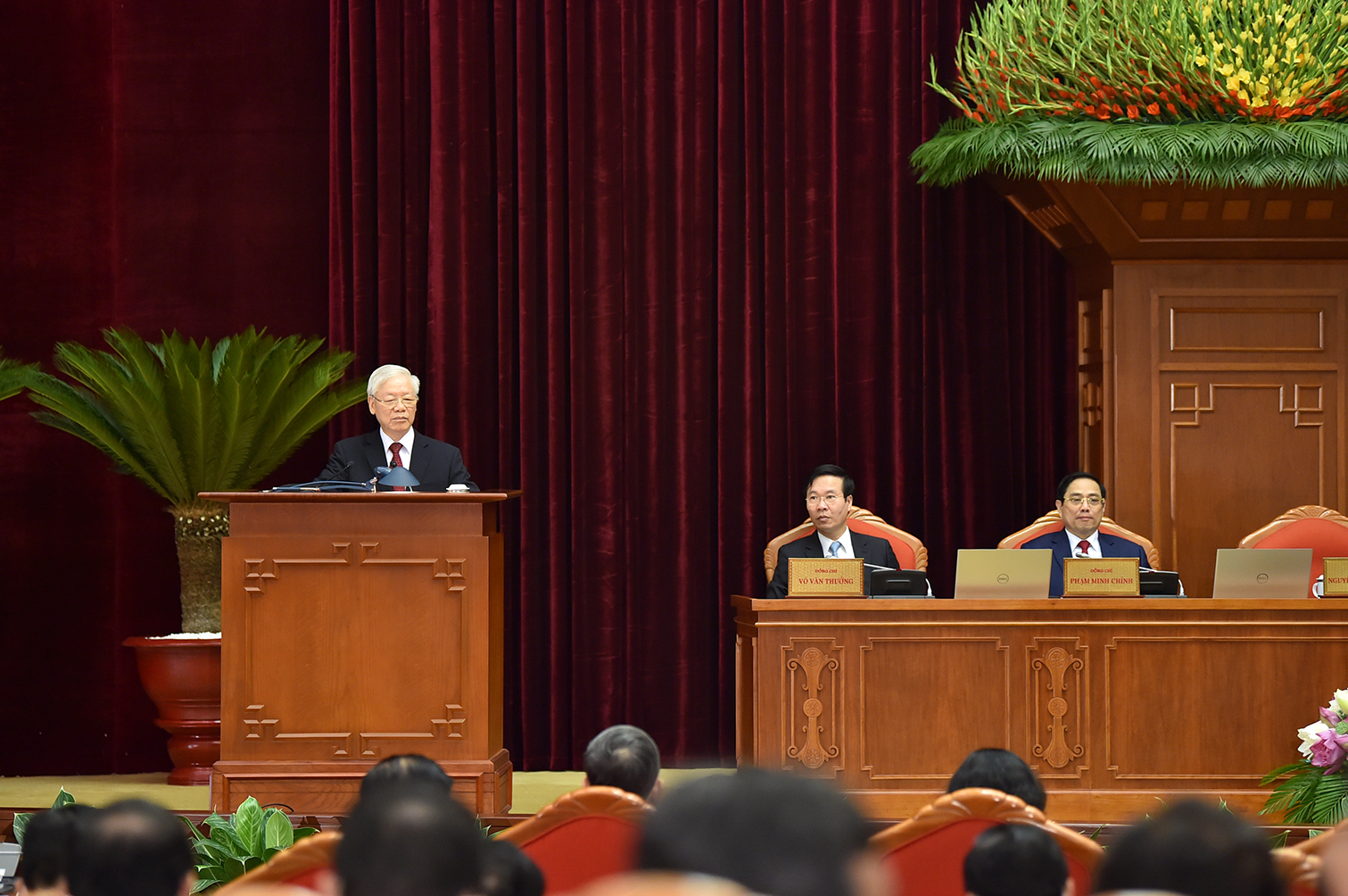 Tổng B&iacute; thư Nguyễn Ph&uacute; Trọng ph&aacute;t biểu tại hội nghị - Ảnh: VGP