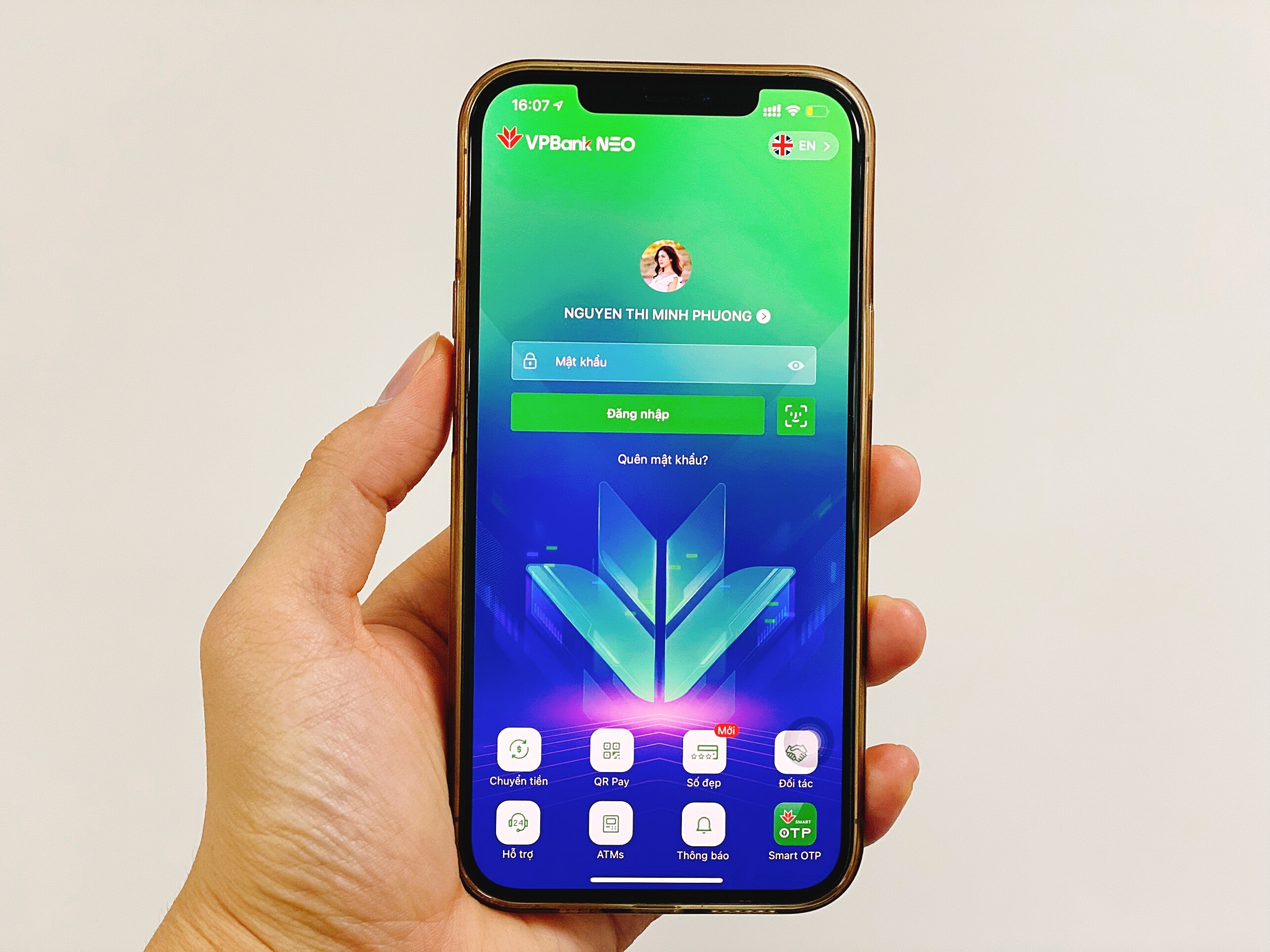 Giao diện đẹp mắt của VPBank NEO.