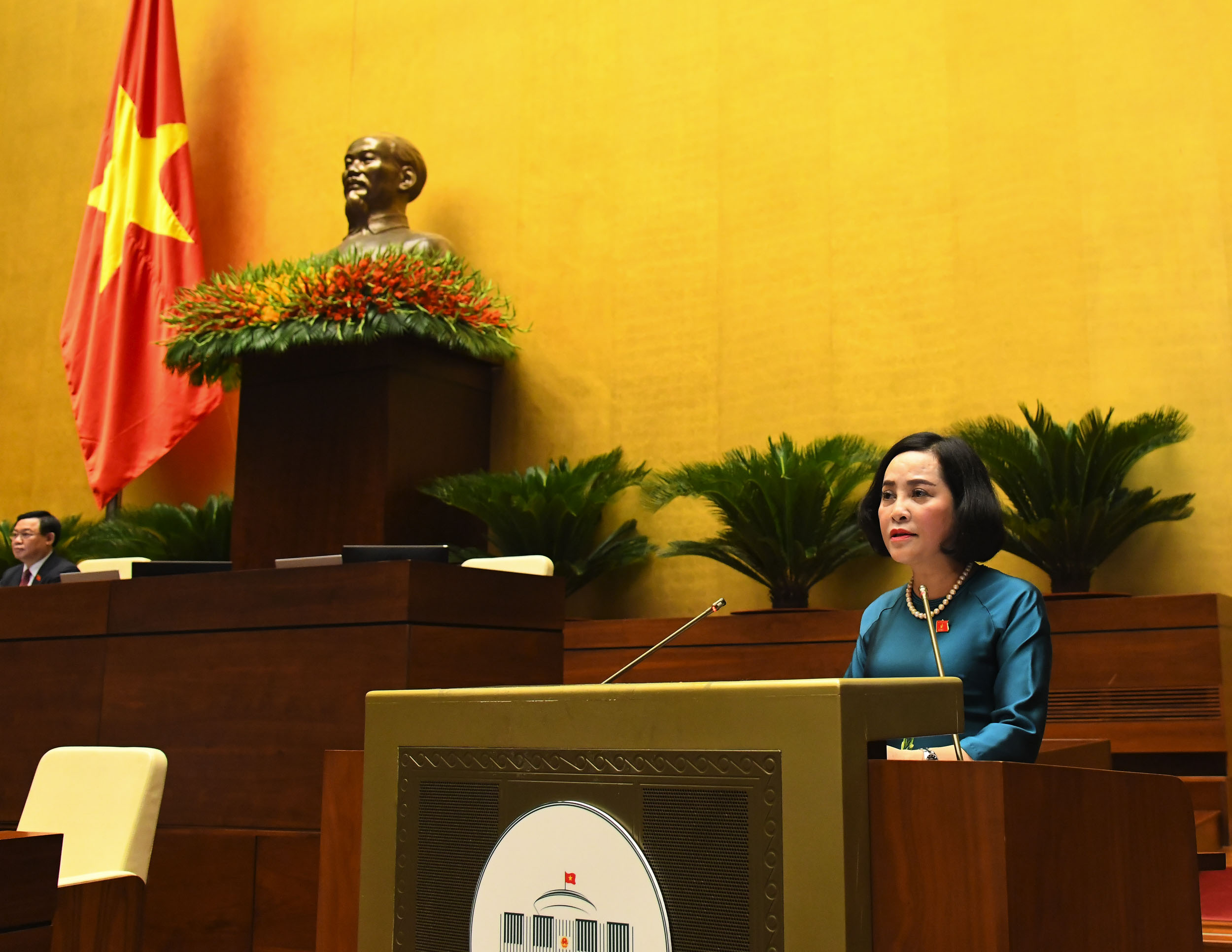 Ph&oacute; Trưởng Tiểu ban Nh&acirc;n sự, Ủy vi&ecirc;n Ủy ban Thường vụ Link Trang Chủ PG88.Com Mới #2026 kh&oacute;a XIV Nguyễn Thị Thanh b&aacute;o c&aacute;o kết quả x&aacute;c nhận tư c&aacute;ch đại biểu Link Trang Chủ PG88.Com Mới #2026 kh&oacute;a XV - Ảnh: Quochoi.vn