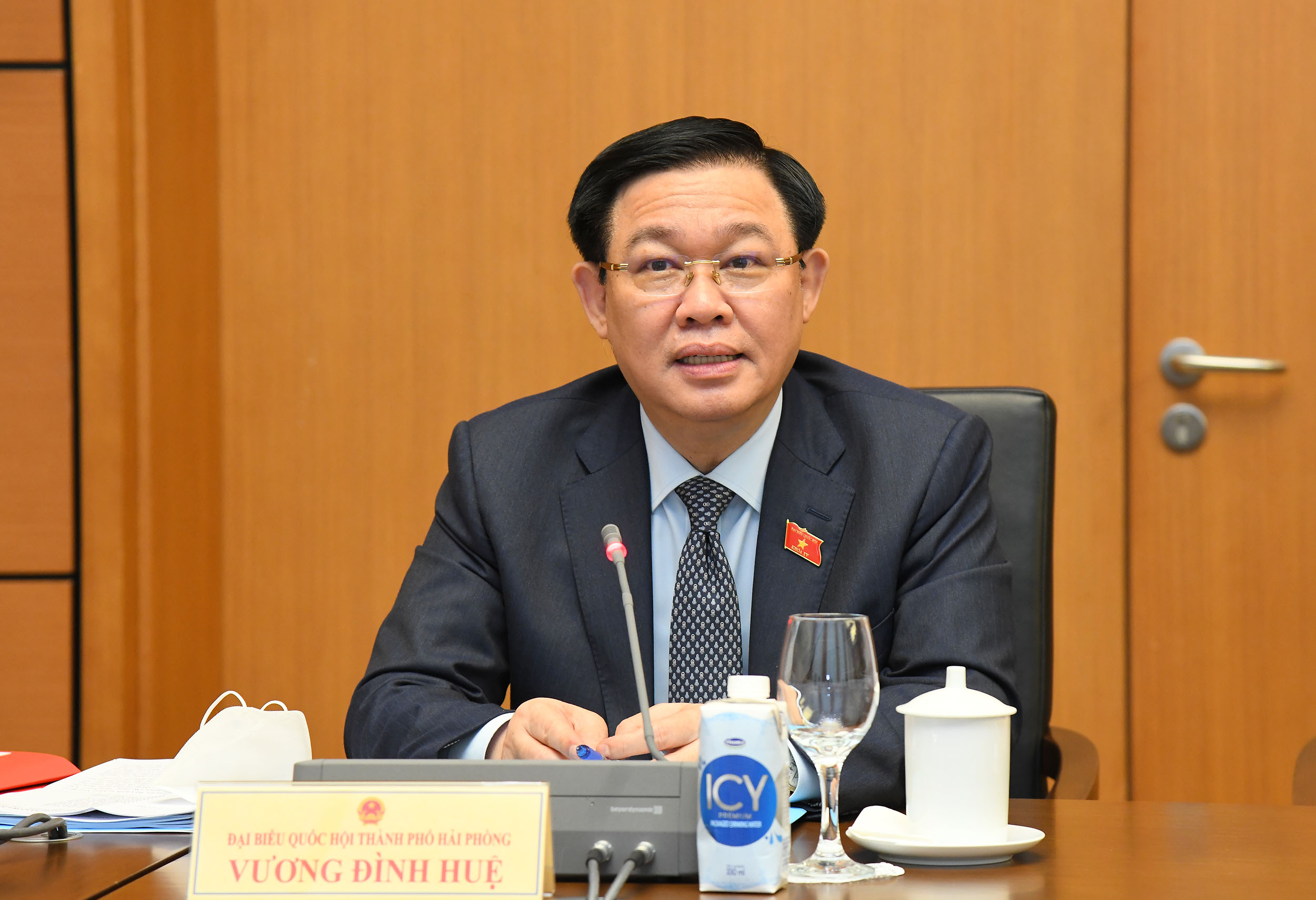 Chủ tịch Link Trang Chủ PG88.Com Mới #2026 Vương Đ&igrave;nh Huệ ph&aacute;t biểu tại phi&ecirc;n thảo luận tổ - Ảnh: Quochoi.vn