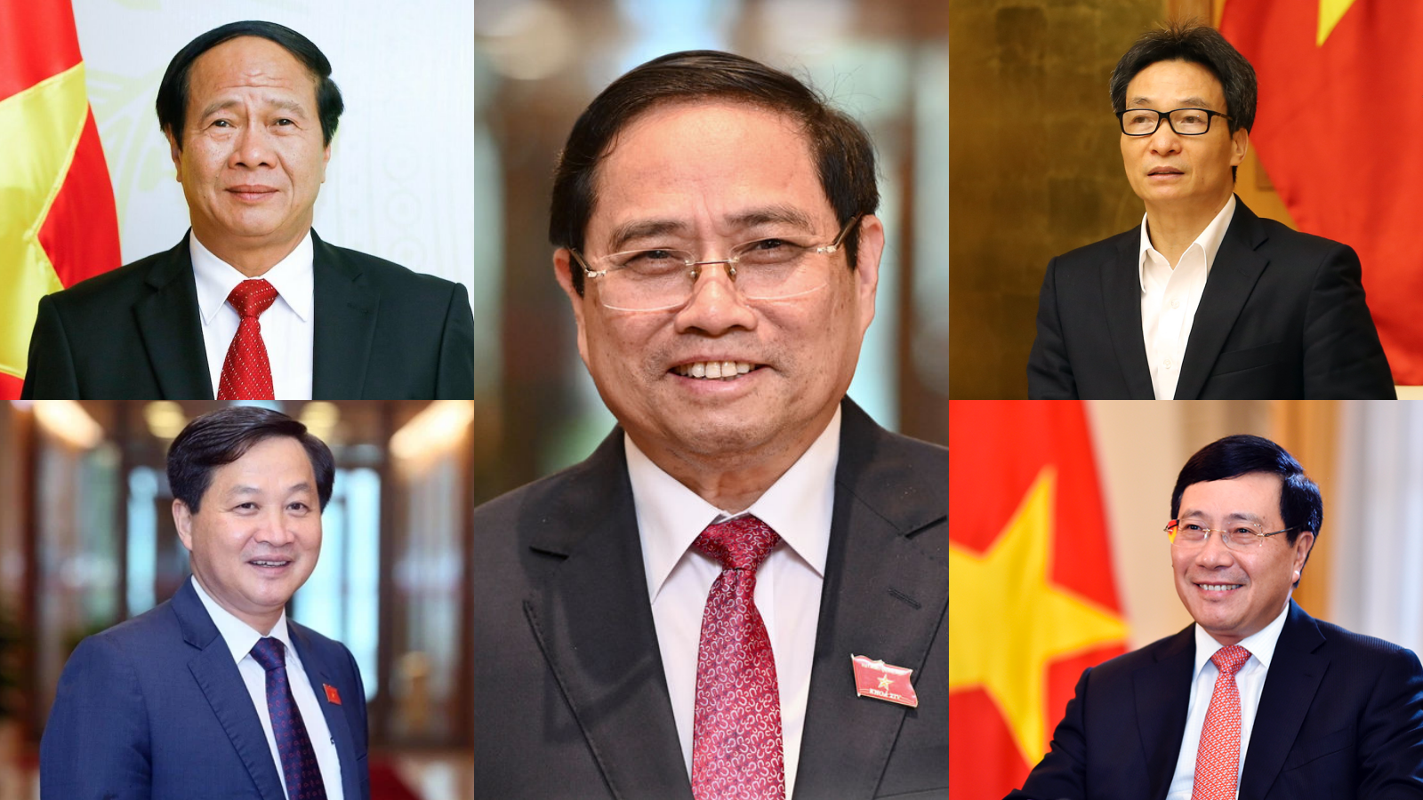 Thủ tướng Phạm Minh Chính (ảnh giữa) và 4 Phó Thủ tướng nhiệm kỳ 2021-2026 - Ảnh: VGP.