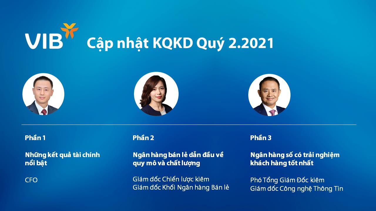 Các phần chia sẻ của VIB tại buổi gặp gỡ trực tuyến.