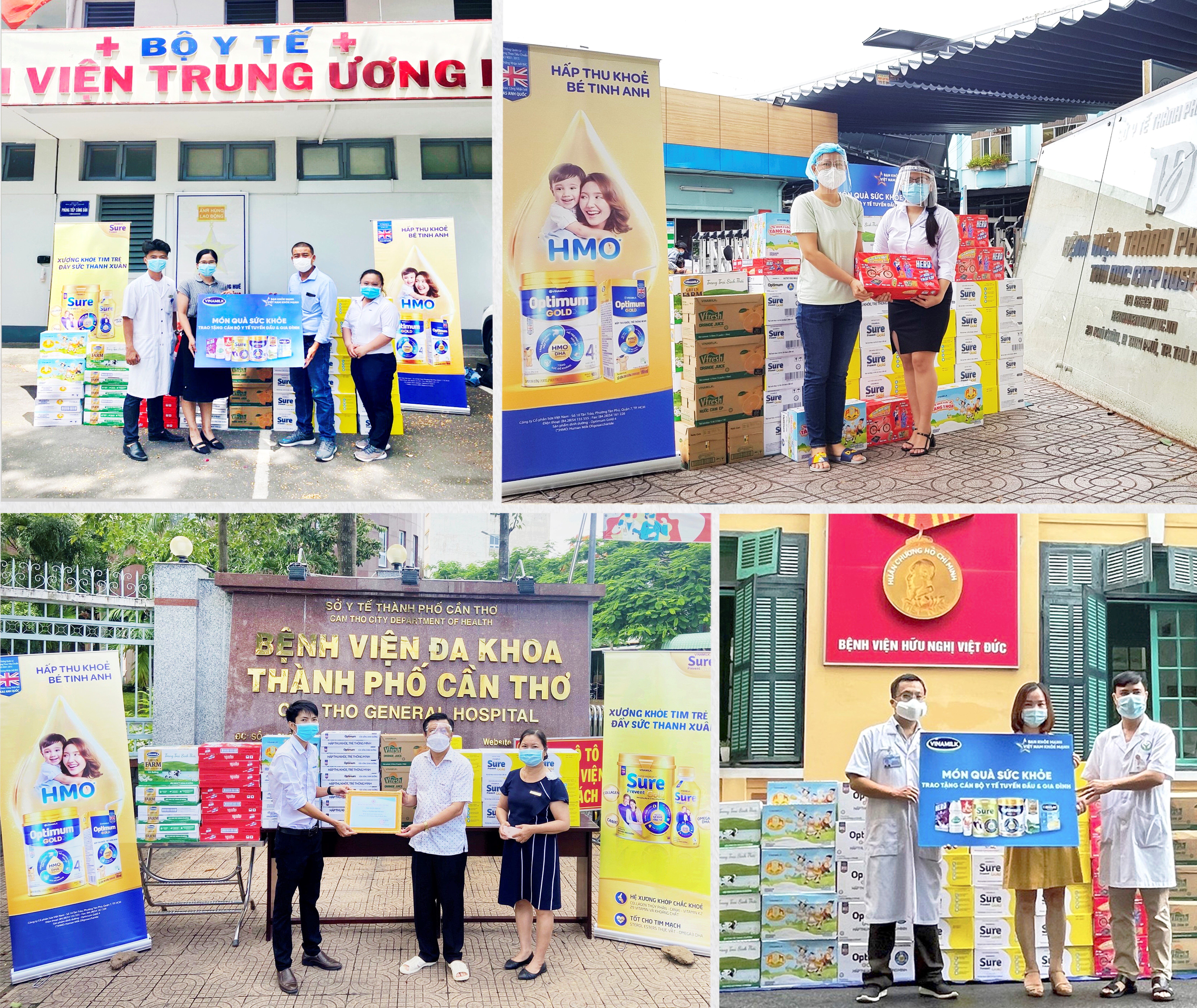 Từ cuối th&aacute;ng 6/2021, h&agrave;ng trăm ng&agrave;n m&oacute;n qu&agrave; sức khỏe đ&atilde; được gửi đến hơn 10.000 c&aacute;n bộ y tế tại 60 bệnh viện tr&ecirc;n cả nước.