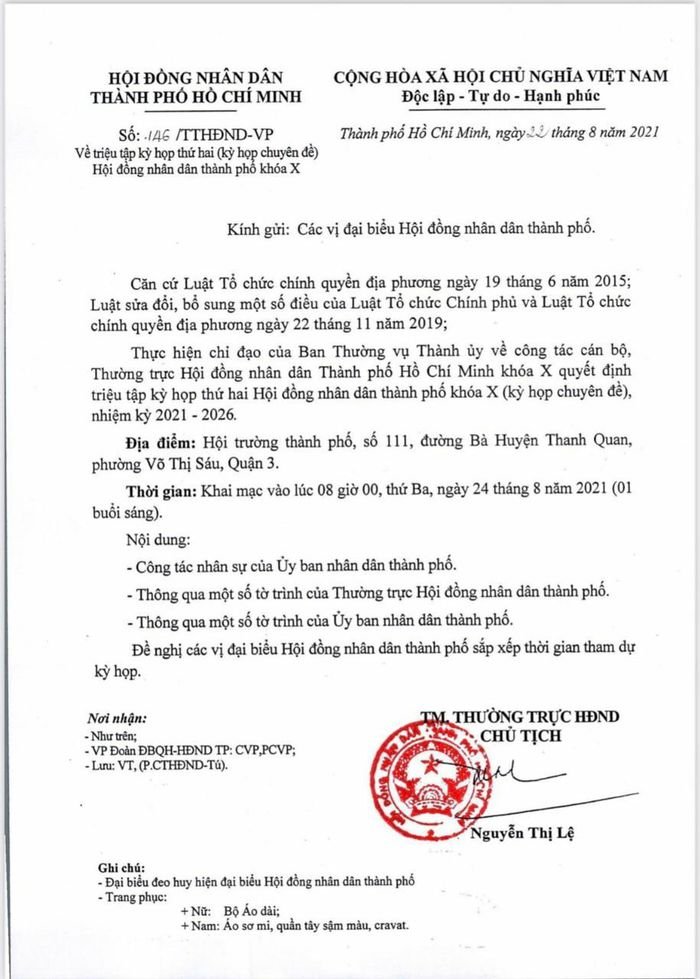 Kỳ họp Hội đồng nh&acirc;n d&acirc;n TP.HCM ng&agrave;y 24/8 sẽ bầu t&acirc;n Chủ tịch UBND.&nbsp;
