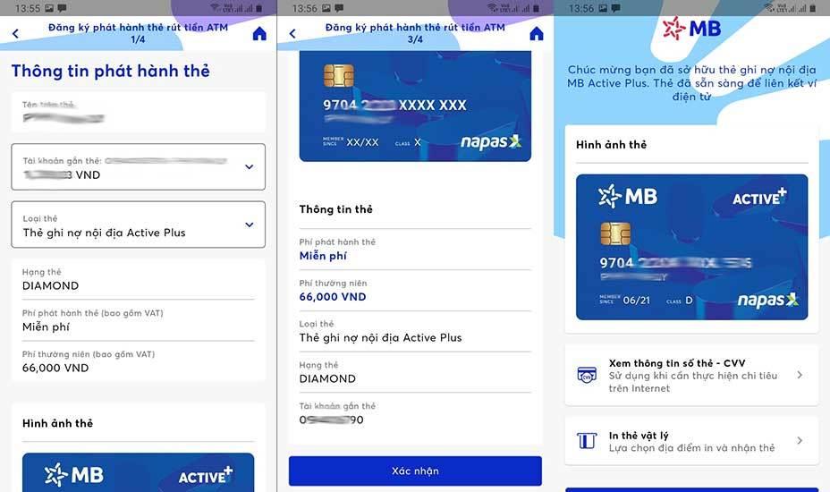 Thẻ được ph&aacute;t h&agrave;nh trực tuyến si&ecirc;u tốc - ho&agrave;n to&agrave;n miễn ph&iacute; ngay tr&ecirc;n App MBBank.