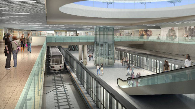Phối cảnh khu mua sắm ngầm và nhà ga tuyến metro số 1 tại nhà ga trung tâm Bến Thành - Nguồn: MAUR.