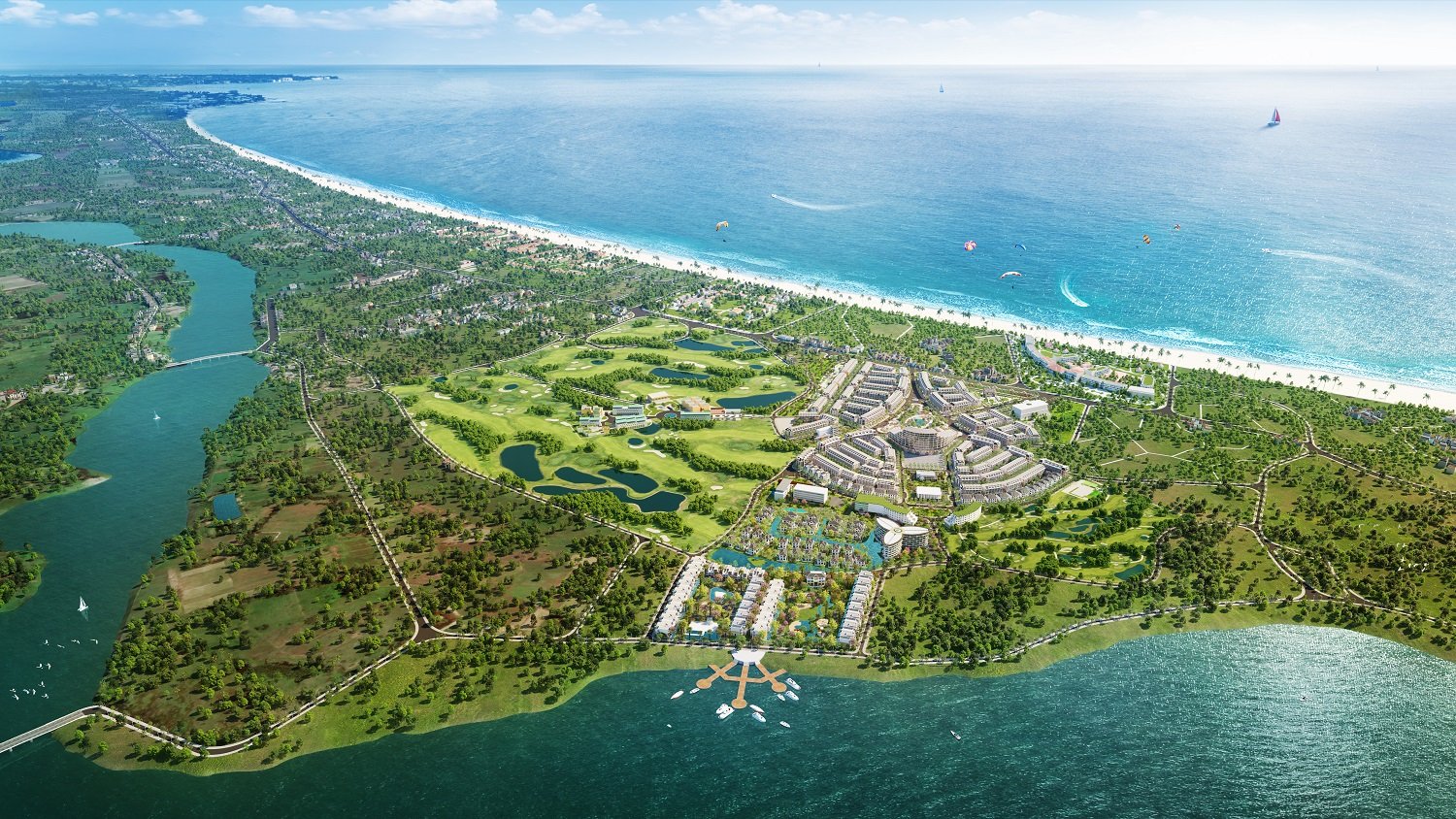 Phối cảnh Link Trang Chủ PG88.Com Mới #2026 Khu đô thị nghỉ dưỡng phức hợp La Queenara.