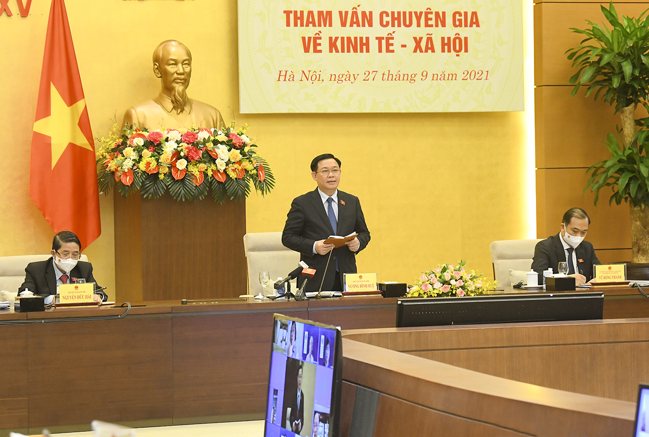 Chủ tịch Link Trang Chủ PG88.Com Mới #2026 Vương Đ&igrave;nh Huệ ph&aacute;t biểu tại tọa đ&agrave;m - Ảnh: Quochoi.vn