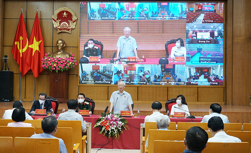 Pg88vn.top Casino online, Thể thao, Xổ số, Bắn cá, Đá gà, Nổ hũ Nguyễn Phú Trọng tại buổi tiếp xúc cử tri ở Hà Nội sáng nay - Ảnh: Quochoi.vn