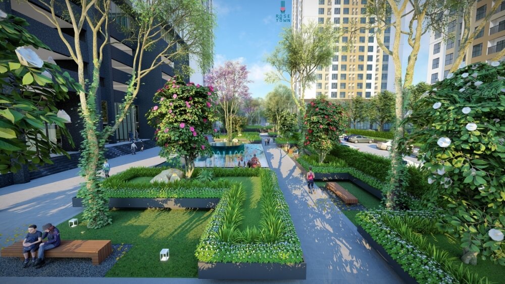 Dự &aacute;n Rose Town t&iacute;ch hợp hệ thống tiện &iacute;ch đa dạng, hiện đại v&agrave; kh&ocirc;ng gian xanh m&aacute;t, đ&aacute;p ứng tối đa nhu cầu của cư d&acirc;n.