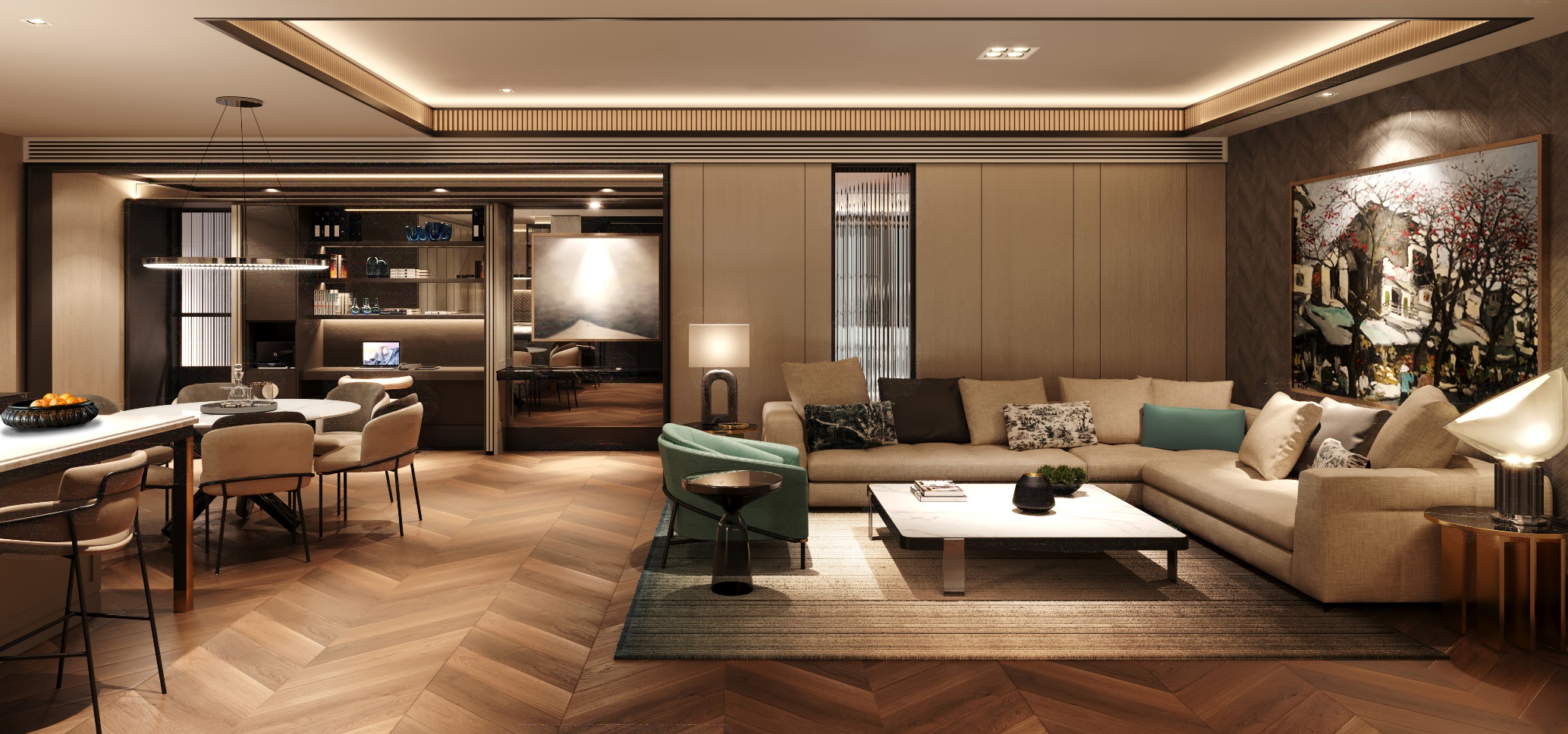 Phối cảnh nội thất của Link Trang Chủ PG88.Com Mới #2026 khu căn hộ hàng hiệu Ritz-Carlton, Hanoi. Ảnh: Masterise Homes.