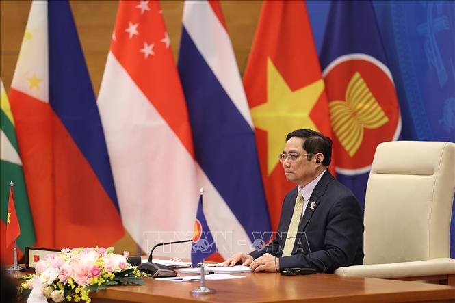 Thủ tướng Phạm Minh Chính tại hội nghị - Ảnh: TTXVN