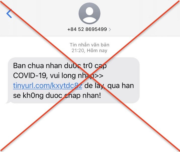 Cảnh báo tin nhắn lừa đảo về việc nhận trợ cấp Covid-19  