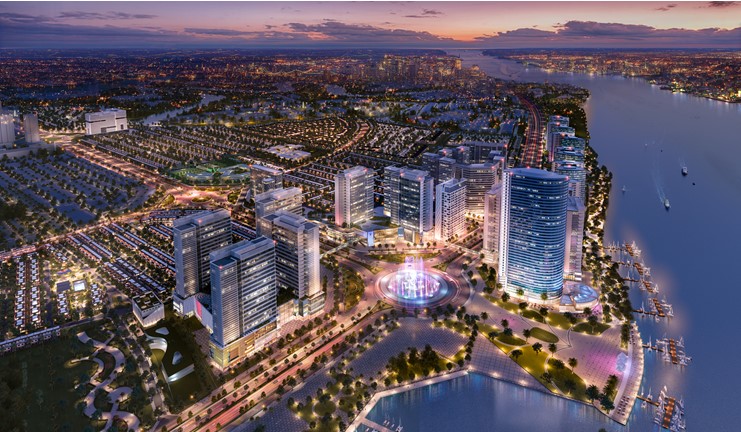 Phối cảnh trục Pg88ok ưu đãi hấp dẫn dự &aacute;n Izumi City nh&igrave;n từ tr&ecirc;n cao.