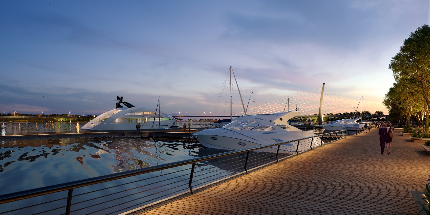 Bến du thuyền tại Grand Marina, Saigon. Ảnh: Masterise Homes.
