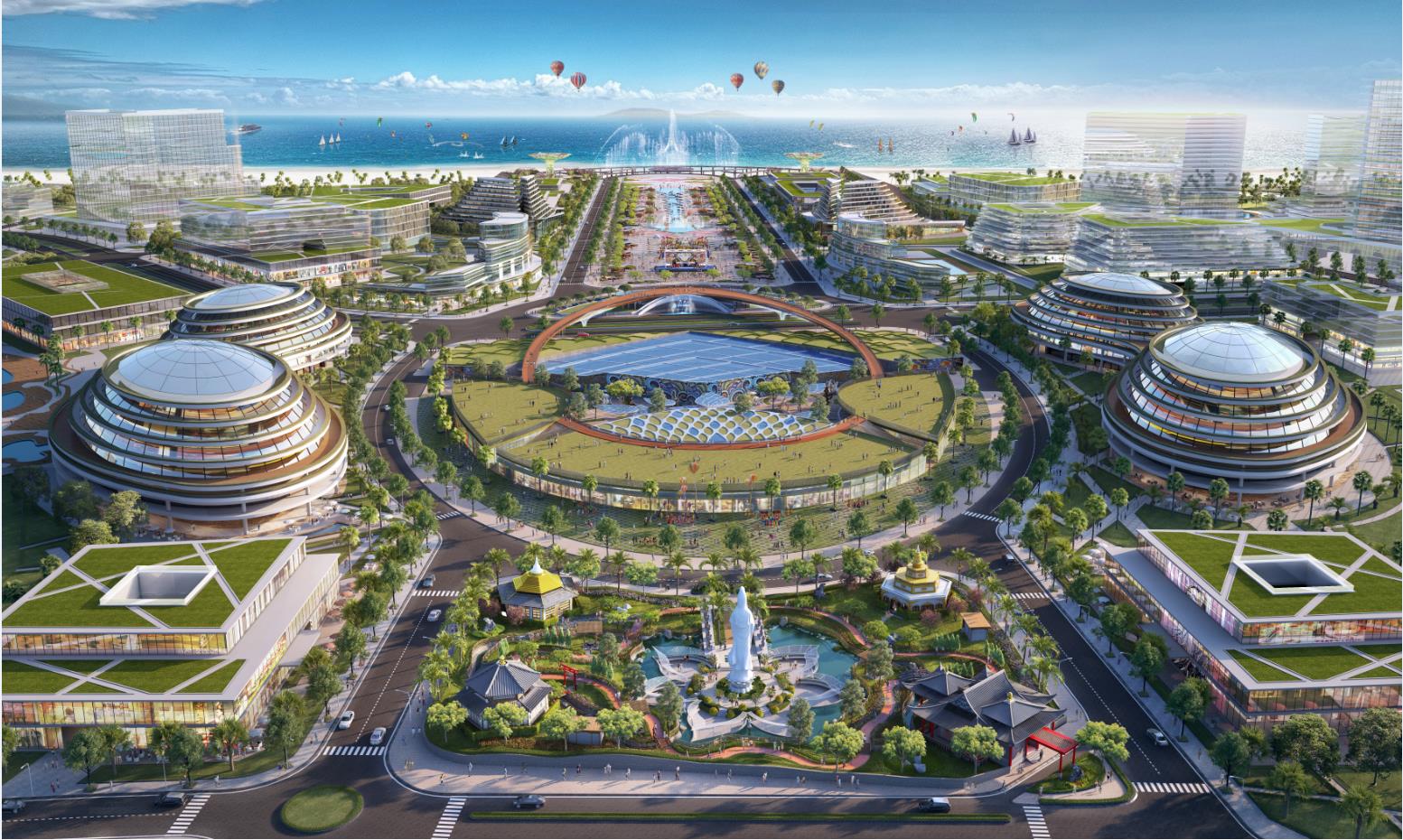 C&aacute;c lớp sinh th&aacute;i đa dạng trải rộng tr&ecirc;n từng tầng tiện &iacute;ch điểm đến của KN Paradise.