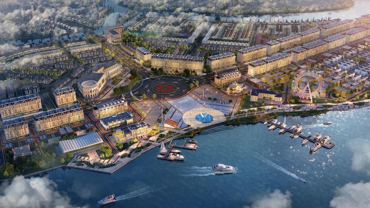 Tổ hợp quảng trường - bến du thuyền Aqua Marina kiến tạo bản sắc v&agrave; gia tăng gi&aacute; trị cho Aqua City.
