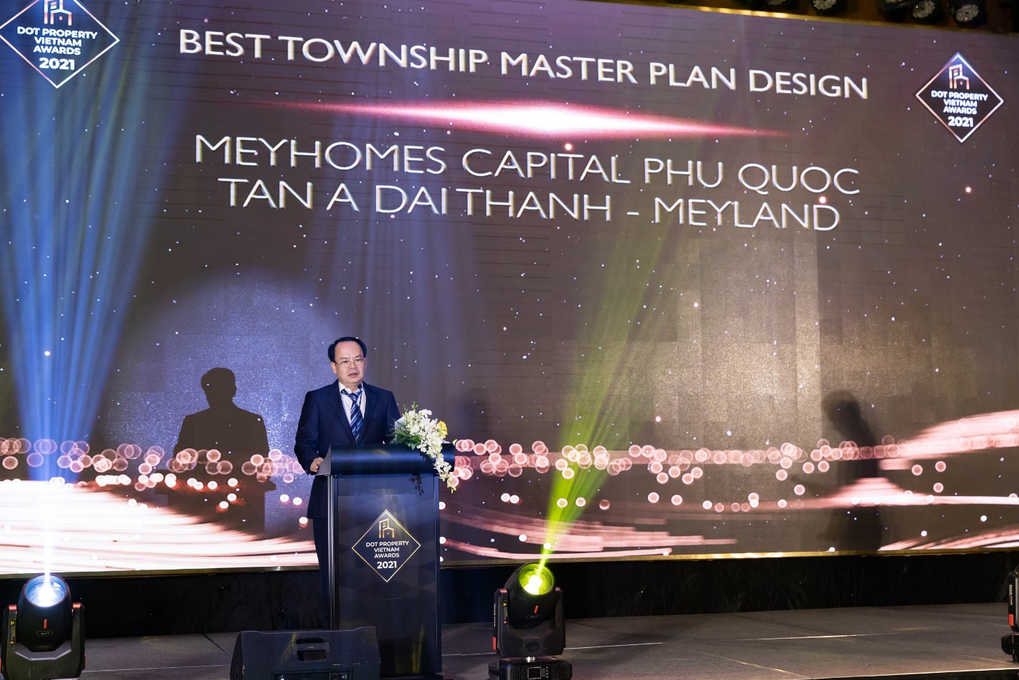&Ocirc;ng Nguyễn Minh Ngọc - Ph&oacute; Chủ tịch Hội đồng Quản trị Tập đo&agrave;n T&acirc;n &Aacute; Đại Th&agrave;nh ph&aacute;t biểu tại Lễ trao giải Dot Property Vietnam Awards 2021.